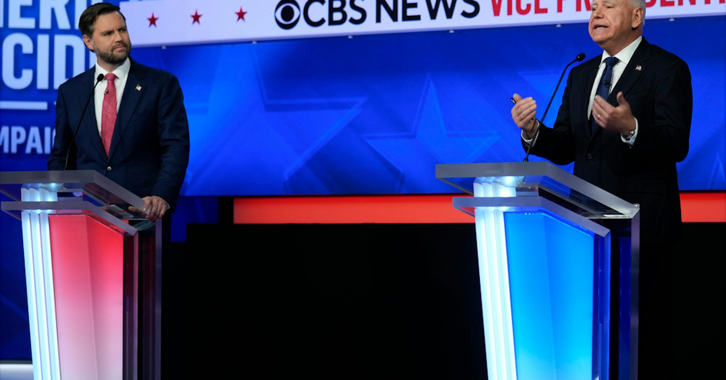 Here are the facts on abortion, health care, immigration and other topics Minnesota’s Democratic governor and Ohio’s Republican senator focused on during the Tuesday night debate.
