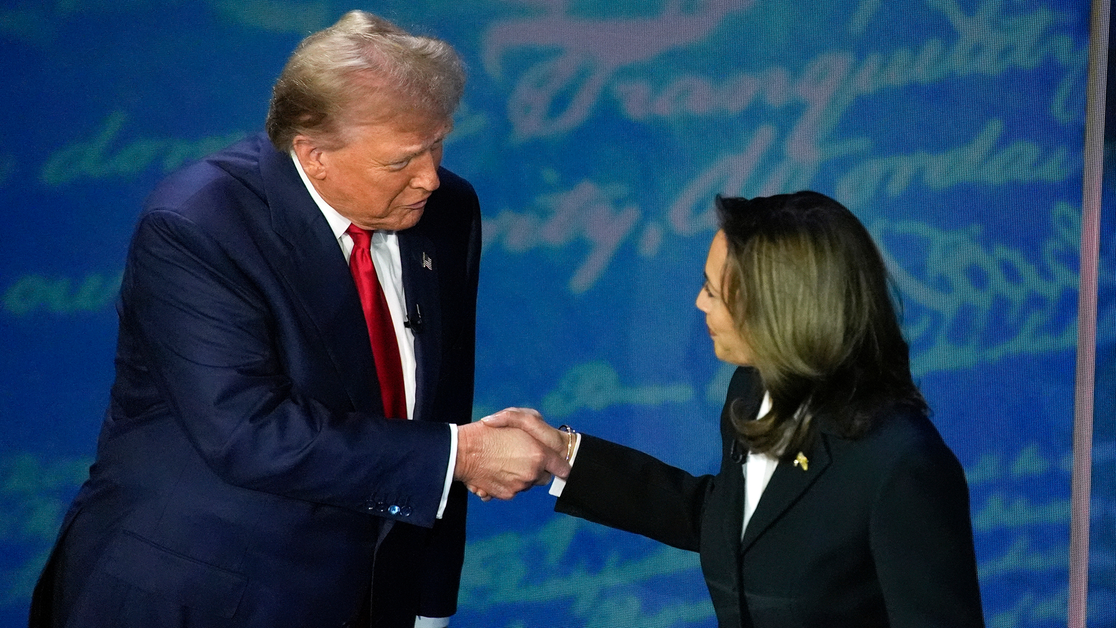 As Vice President Kamala Harris and former President Donald Trump took the stage Tuesday night for their first presidential debate against each other, the two shook hands.