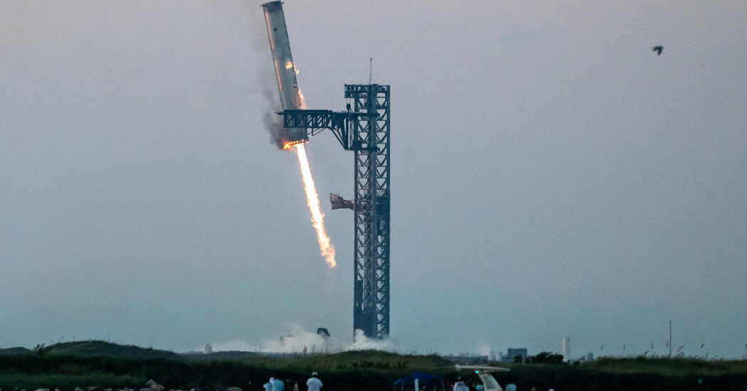 The company completed a successful test flight of the most powerful rocket ever built. Some residents near the Texas site experienced shaking as the landing vehicle was caught by mechanical arms.