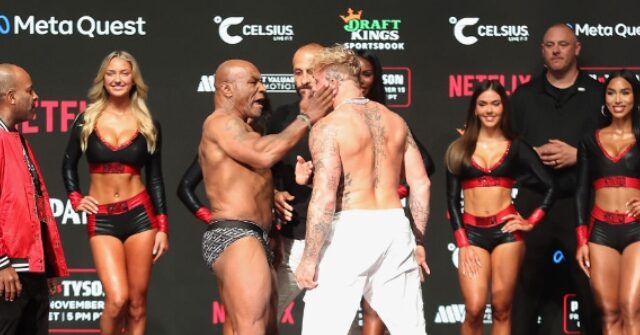 Boxing legend Mike Tyson slapped Jake Paul during the weigh-in ahead of the pair's upcoming matchup.


The post WATCH: Mike Tyson Slaps Jake Paul During Weigh-in Ahead of Matchup appeared first on Breitbart.